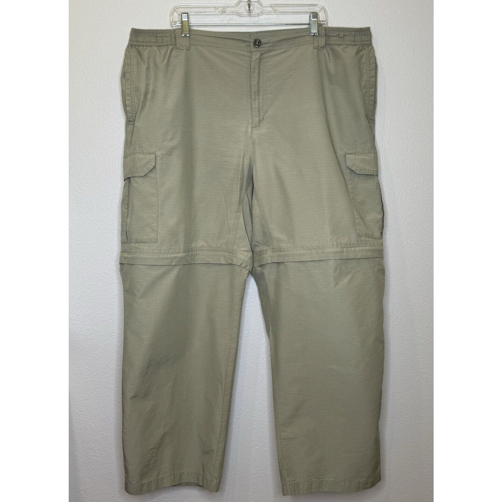 Columbia‎ Mens Convertible Ripstop Pants Shorts XXL 32" Inseam Khaki Tan Hiking
